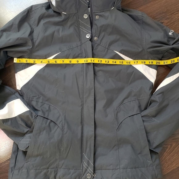 Columbia Interchange Hooded Waterproof Jacket Gray/White #WL7113 | Size X-Small - Picture 14 of 16